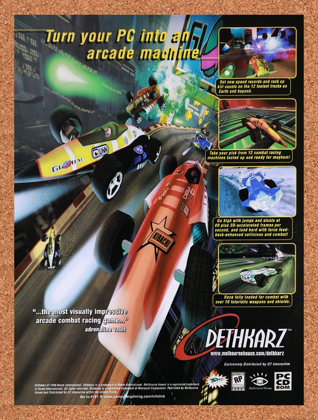 1999 Dethkarz PC Original Advertisement / Retro Promo v1