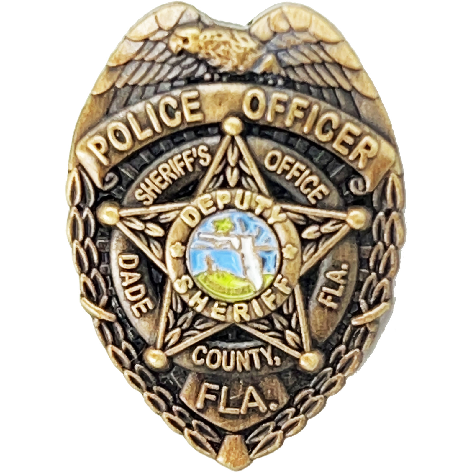 PBX-002-G Miami Dade Florida Police Department Deputy Sheriff Label Pin 1 inch