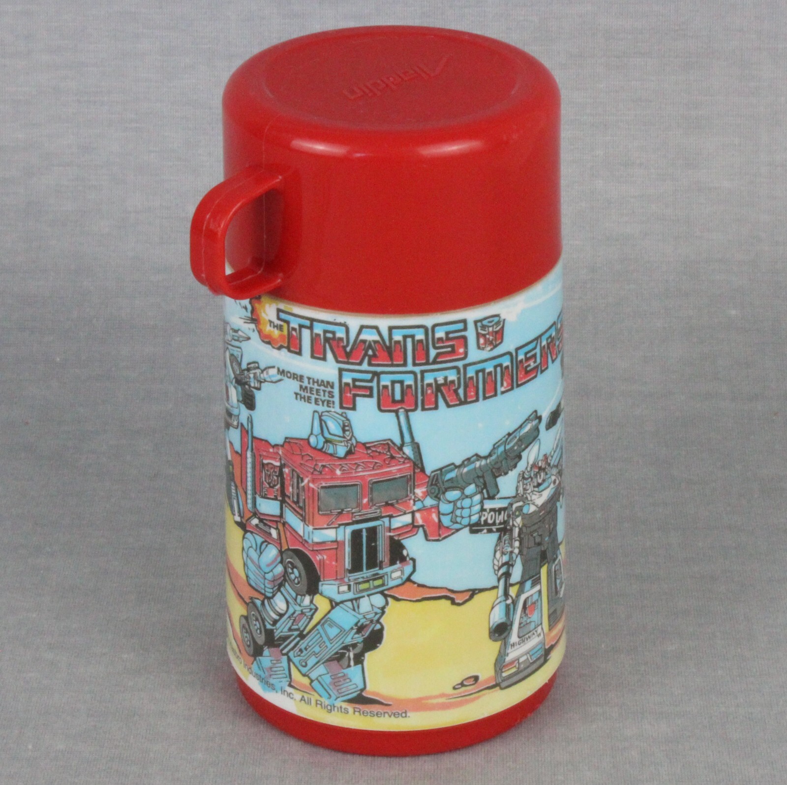 TRANSFORMERS THERMOS Vintage 1984 with Cup-Lid and Sippy Spout Aladdin Hasbro