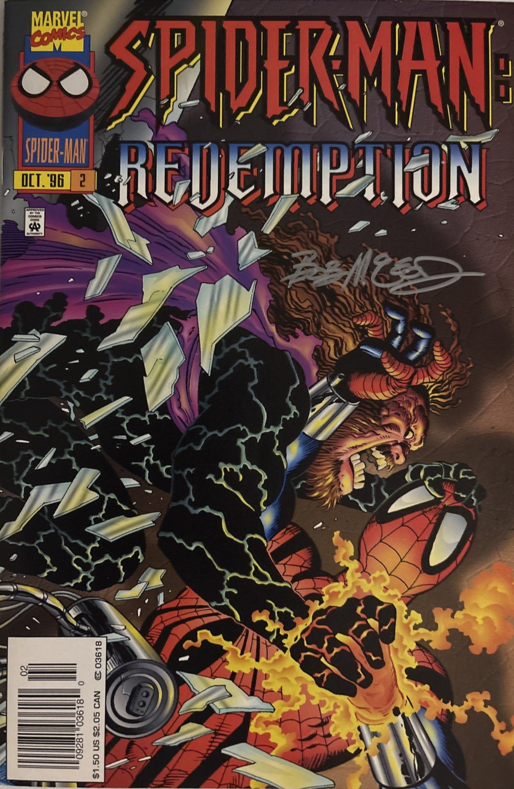 Spider-Man: Redemption #2 SIGNED Bob McLeod 1996 Marvel Comics NM Newstand