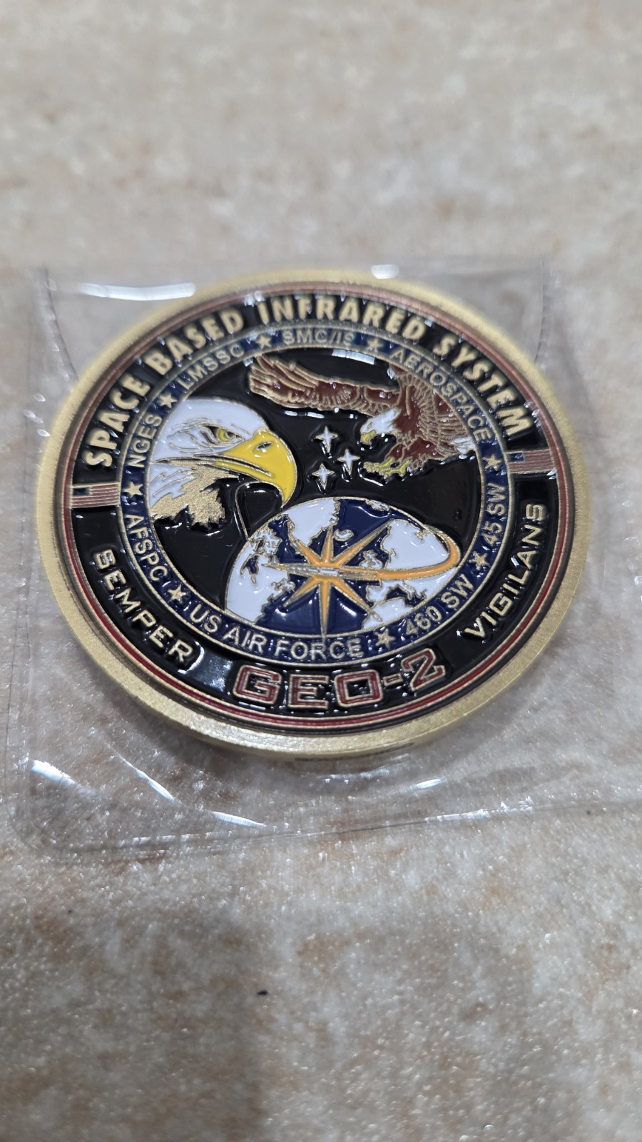 SBIRS GEO-2 Space Based Infrared System USAF Space Force Challenge Coin Lockheed
