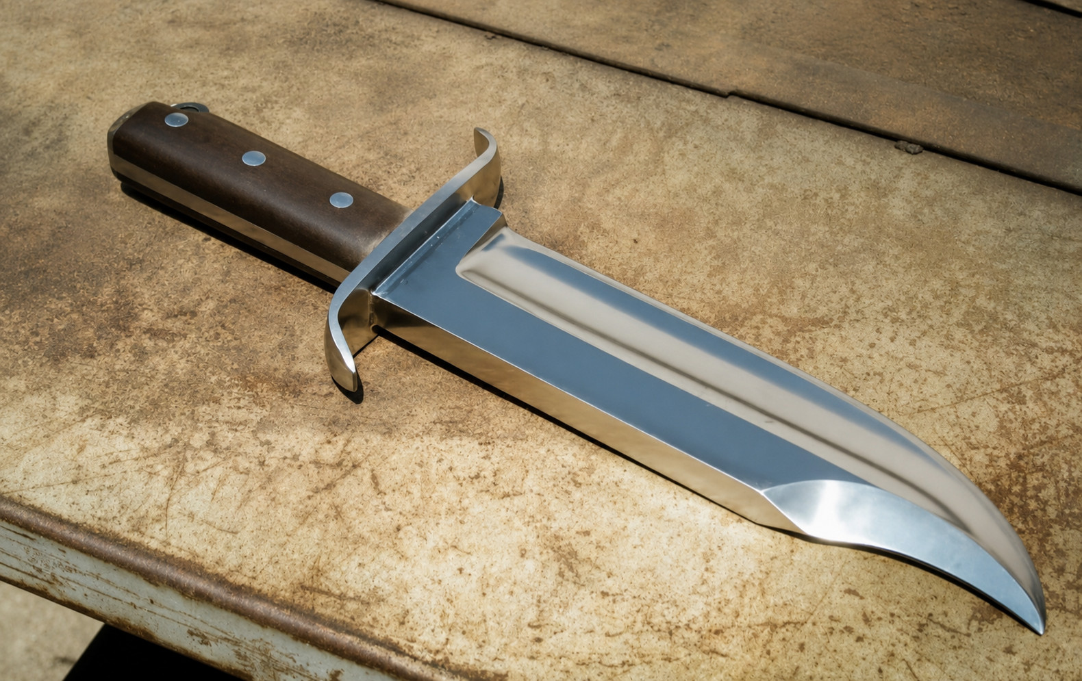 Custom Handmade D2 Tool Steel Hunting Camping Bowie Knife With Leather Sheath.