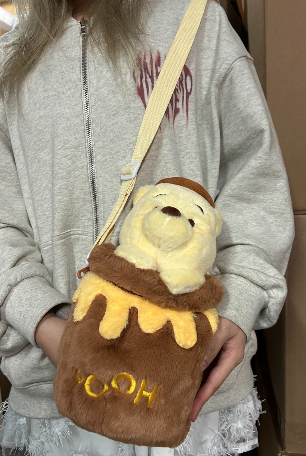 Potdemiel Disney Winnie the Pooh Honey Pot Plush Doll Crossbody Bag New With Tag