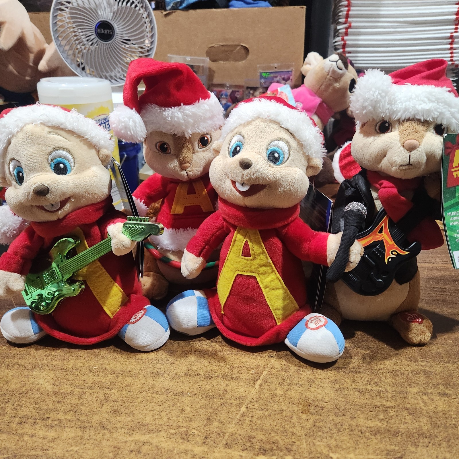 Lot of 4 NEW W/ Tags Holiday Musical Alvin the Chipmunk, Guitar HuLa Hoop Tested