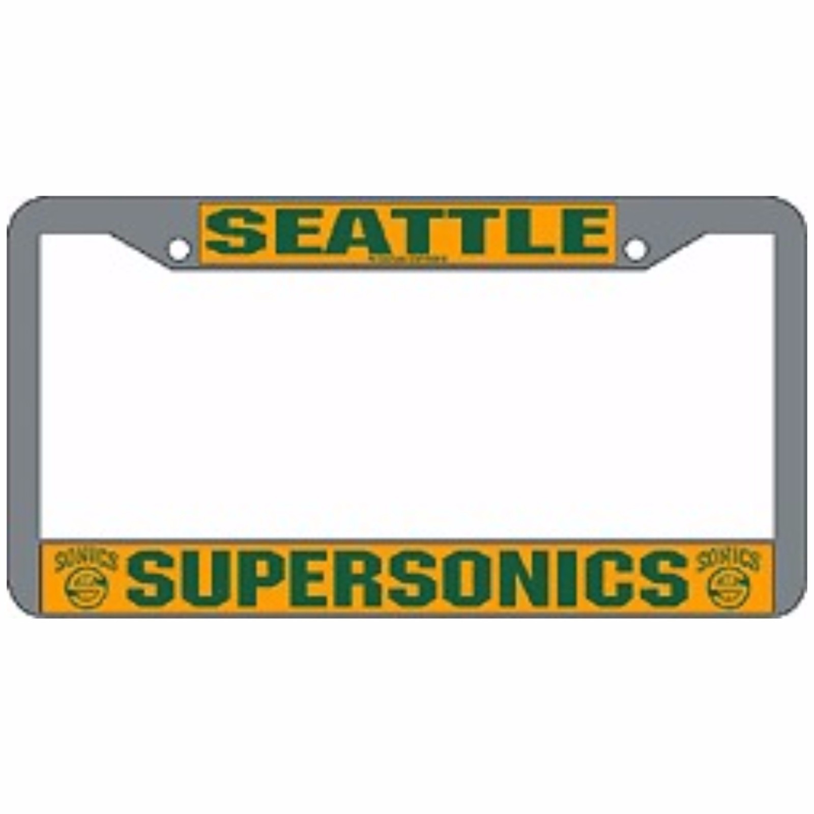 SEATTLE SUPERSONICS NBA LOGO CAR AUTO USA MADE CHROME LICENSE PLATE FRAME