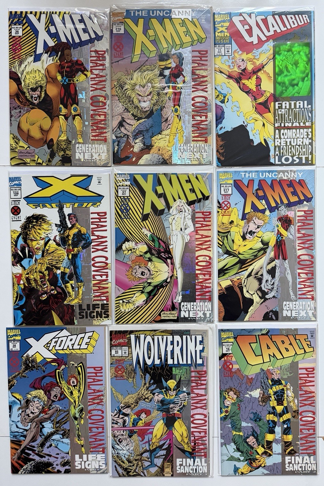 X-Men Phalanx Covenant 8x Lot Uncanny 316 317 Wolverine X-Force Cable +Excalibur