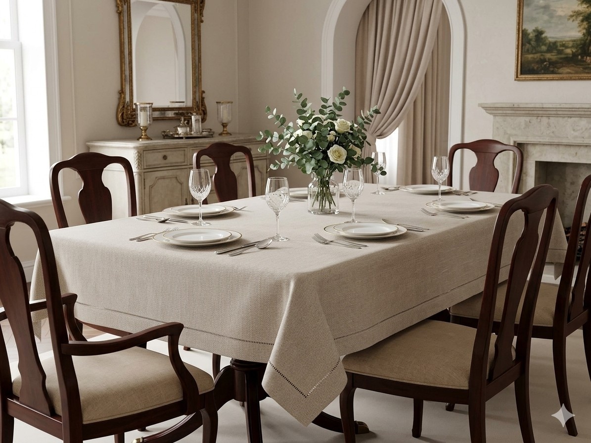 ANICHINI Italy Luxury Linen Tablecloth 106x56\