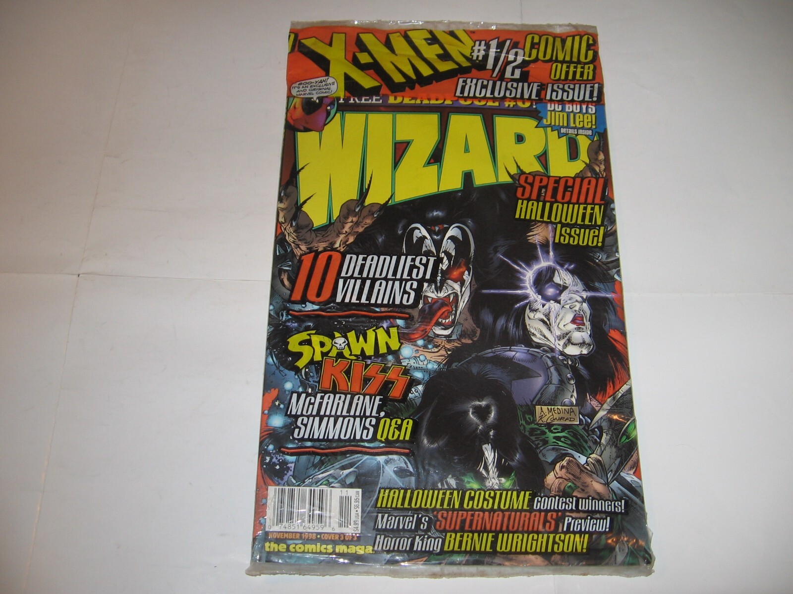 Wizard #87 Nov. 1998 SEALED -rare- “KISS” Halloween Hoedown Issue w/promos