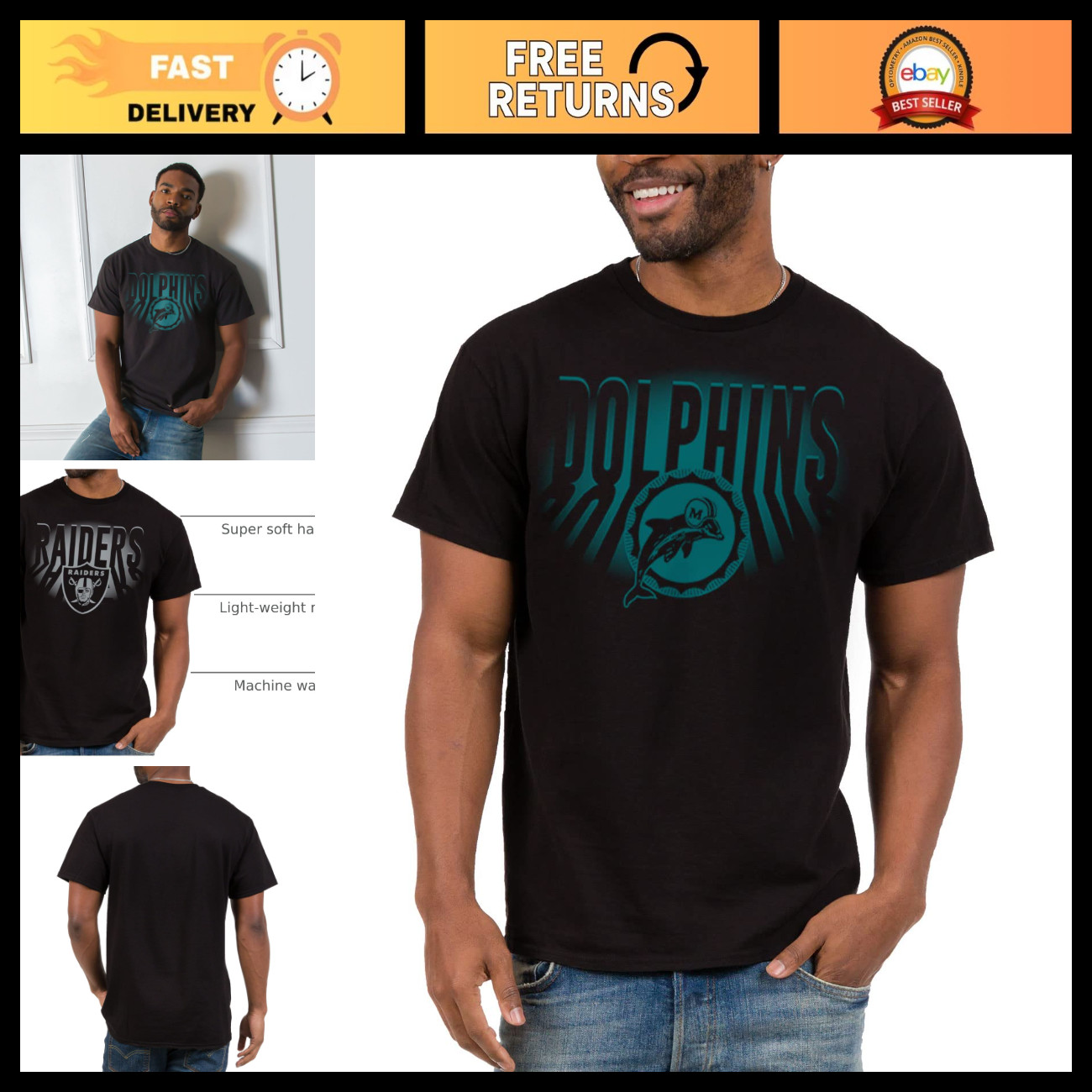 NFL Team Spotlight Short Sleeve Fan Shirt for Men & Women - Officially Licensed