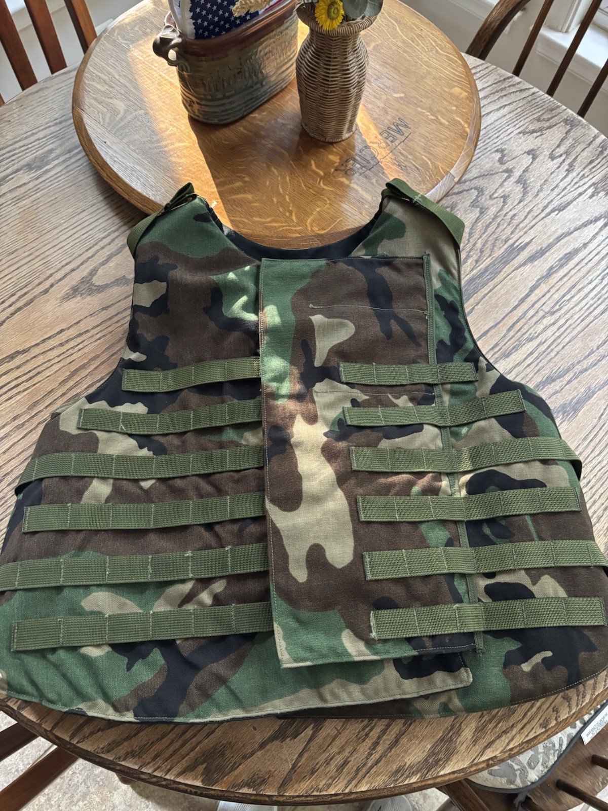 Point Blank Woodland M81 Camouflage Carrier Armor Vest with Inserts Size Large