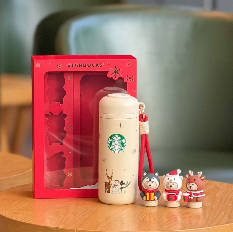 NEW STARBUCKS China 2025 Christmas 14oz Stainless Steel Cup Set Festival Gifts
