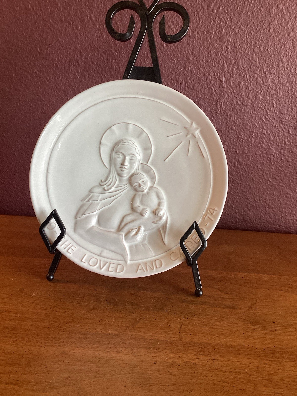 Frankoma Ceramic Plates 1974”She Loved And Cared” And 1982 OK “Diamond Jubilee”