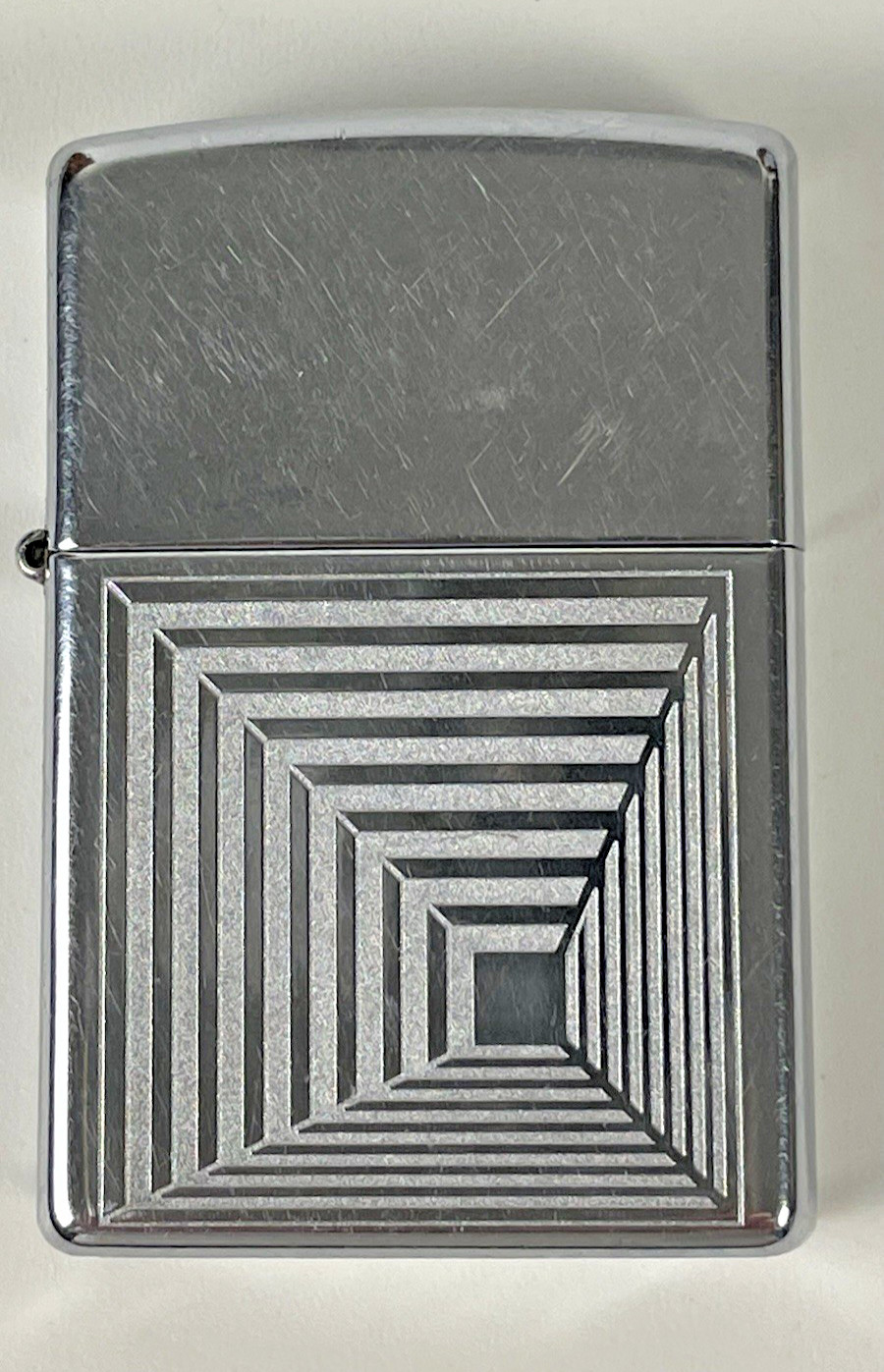 2004 Zippo Lighter B 04 Polished Chrome Geometric Square Design USA