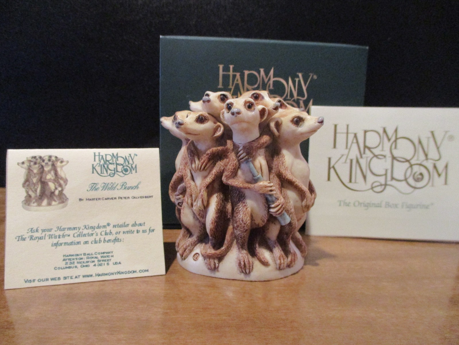 Harmony Kingdom The Wild Bunch Meerkats Standing Guard UK Made RARE COLOR VAR
