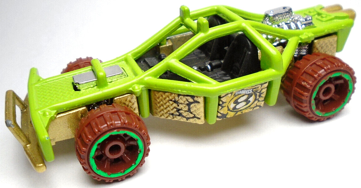 2011 HOT WHEELS ROLL CAGE #8 GREEN 1:64 DIECAST 3 1/8\