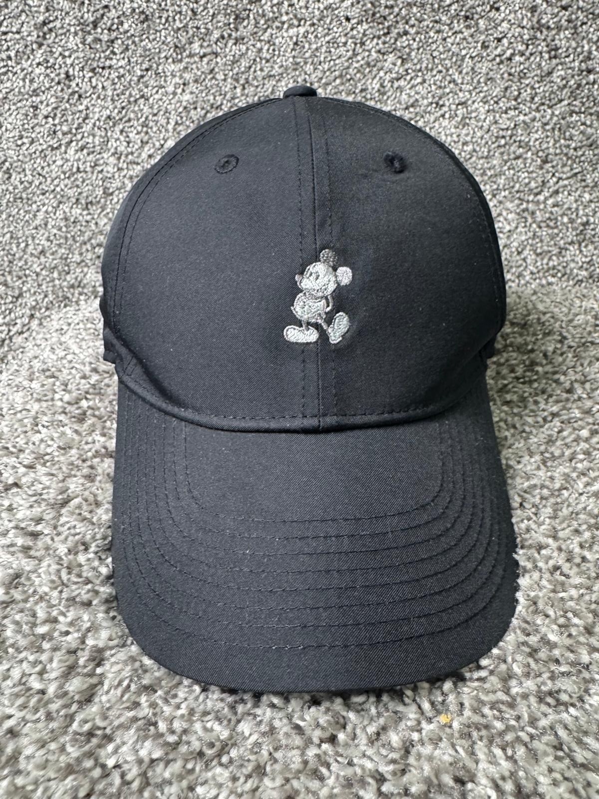 Disney Hat Cap Strapback Size M/L Black Mickey Mouse Nike Dri Fit Adjustable