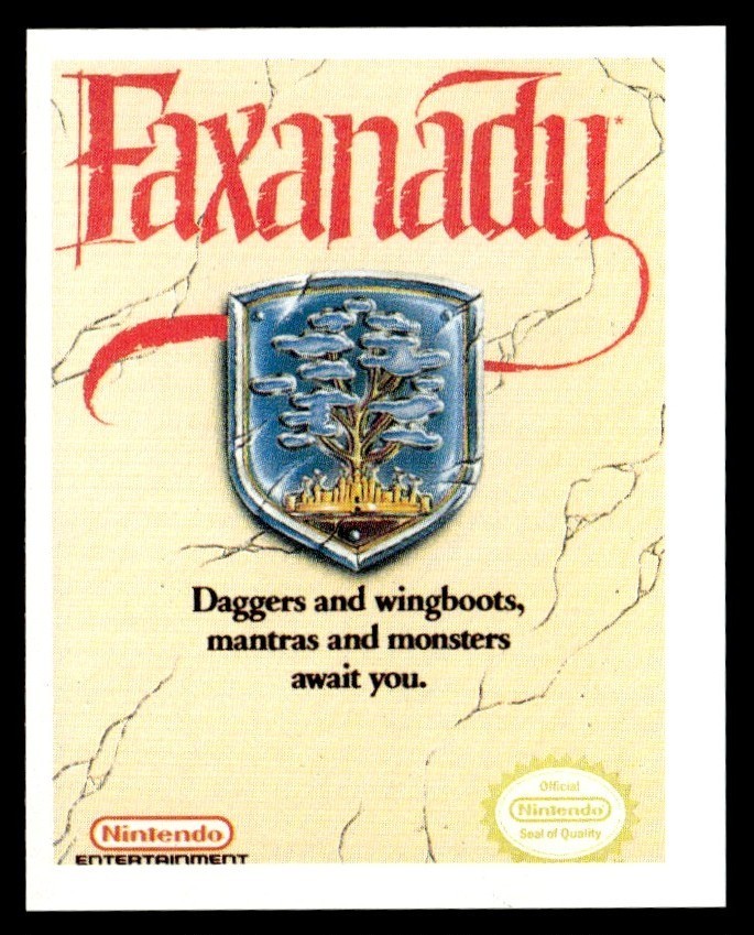 1992 Merlin Nintendo Sticker Album #265 Faxanadu Cover