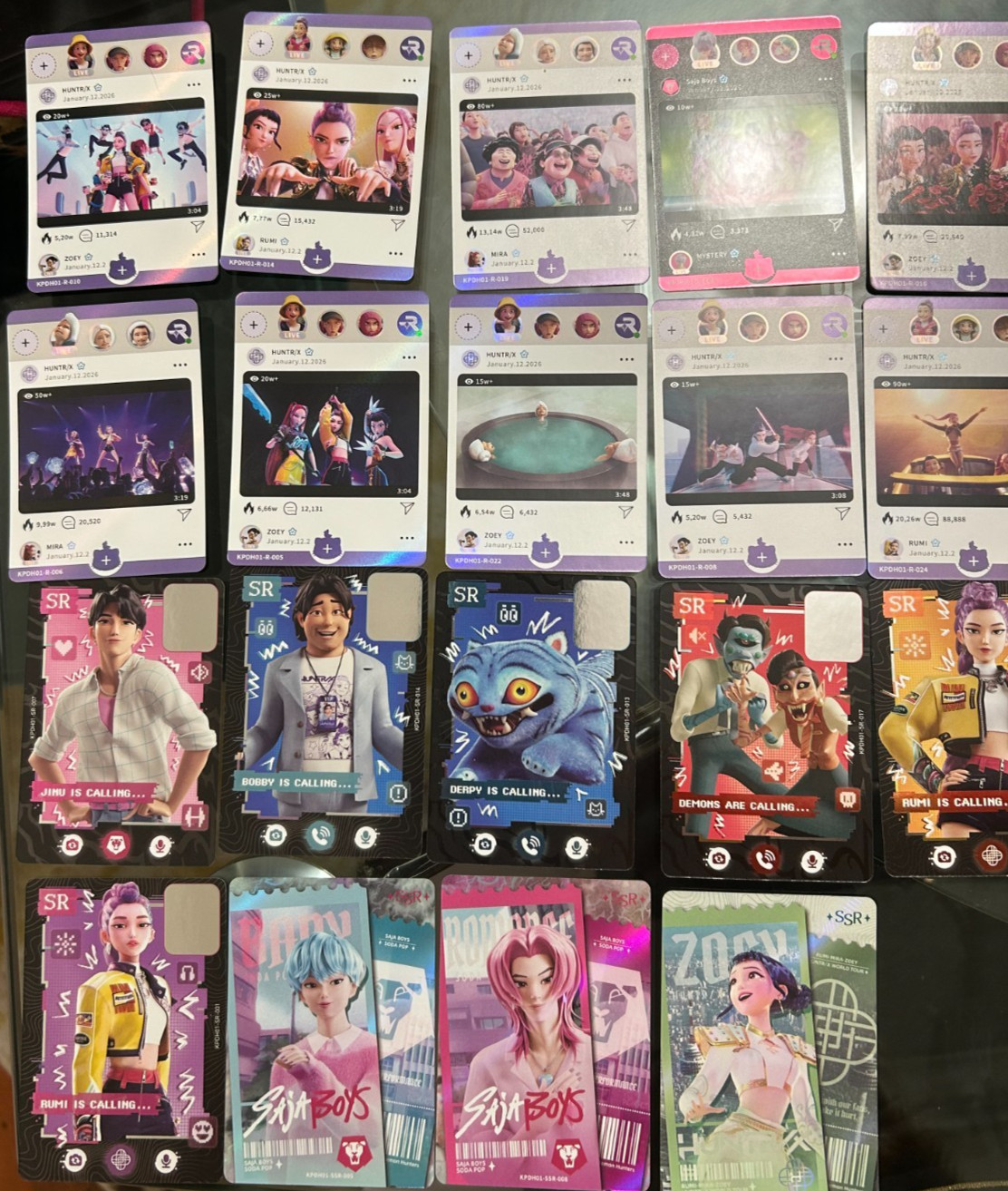 Kayou K-Pop: Demon Hunters Card Lot (19 Cards Total) – 3x SSR, 6x SR, 10x R