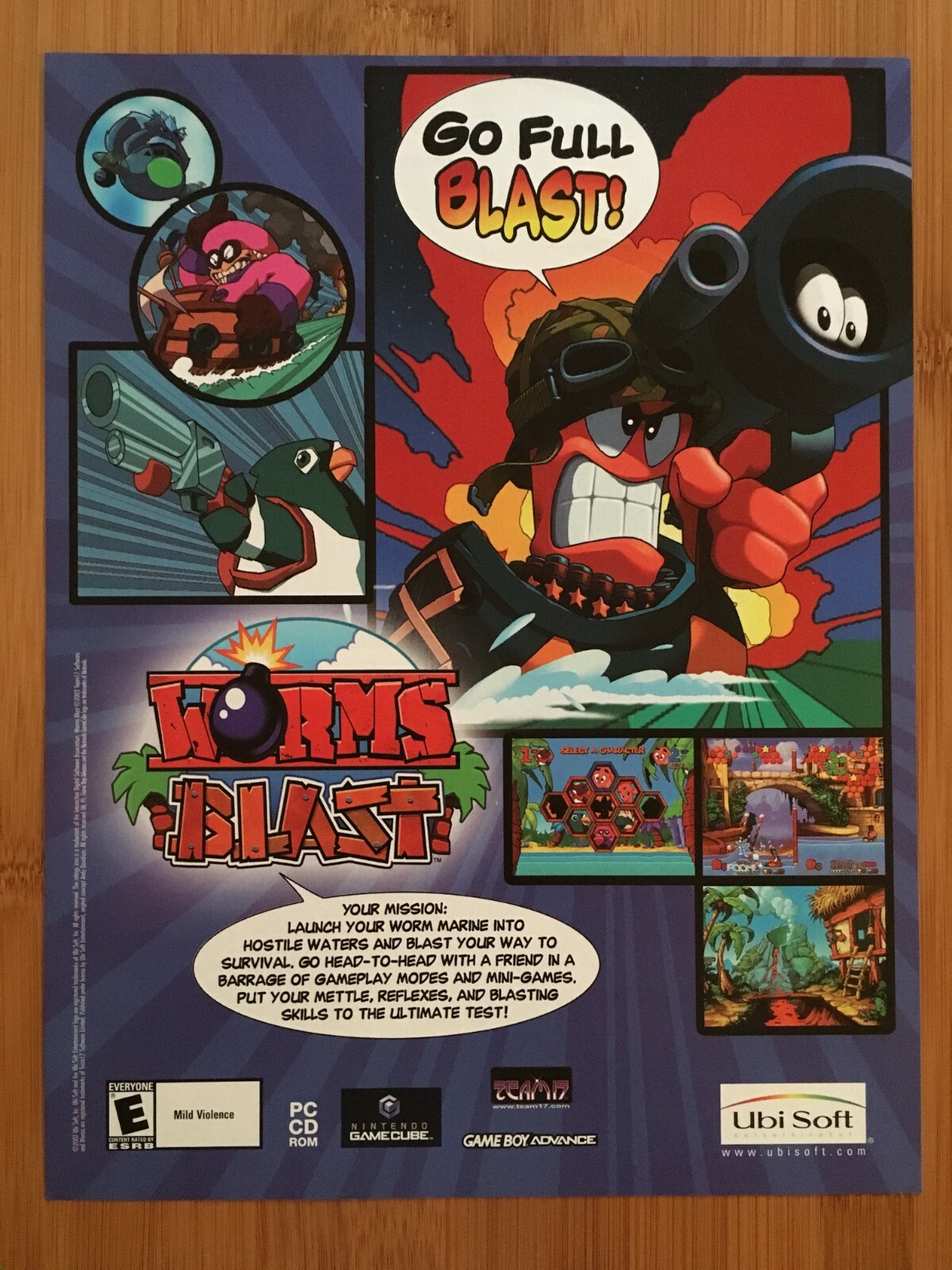 Worms Blast Gamecube PC 2002 Vintage Poster Ad Art Print Official Promo Rare