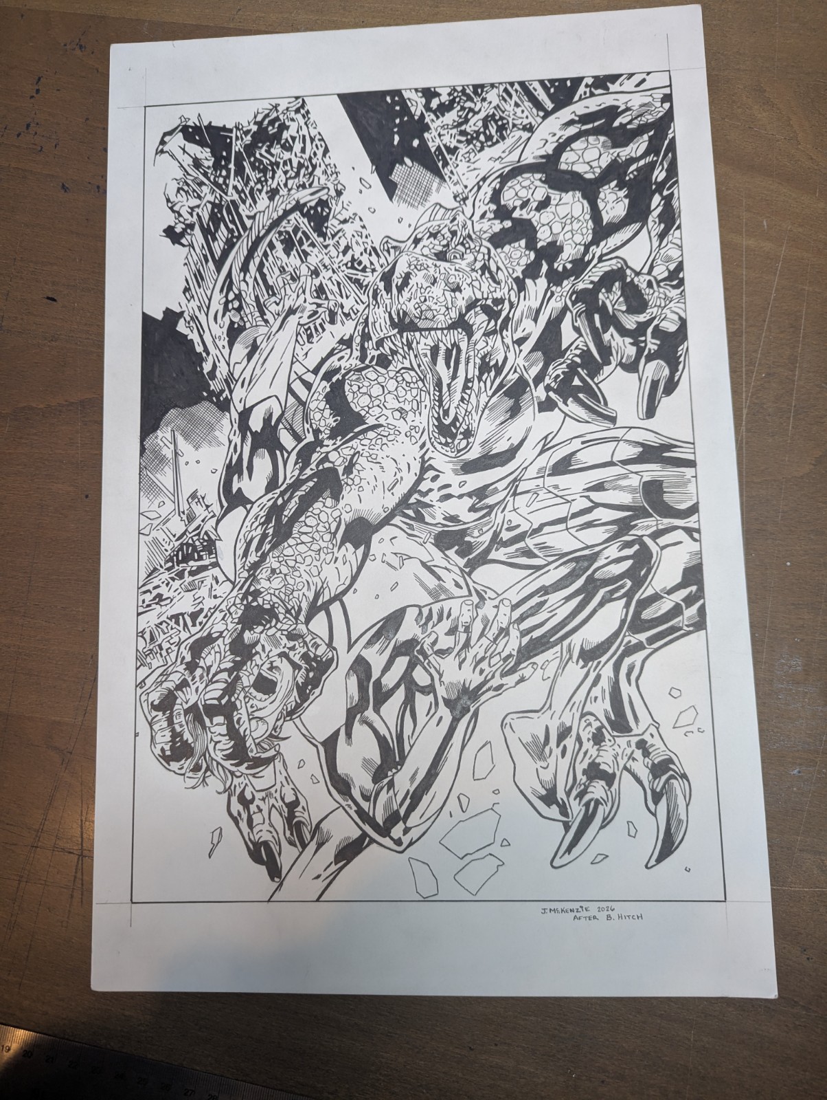 Invincible #100 Bryan Hitch Variant Cover Recreation 11 X 17