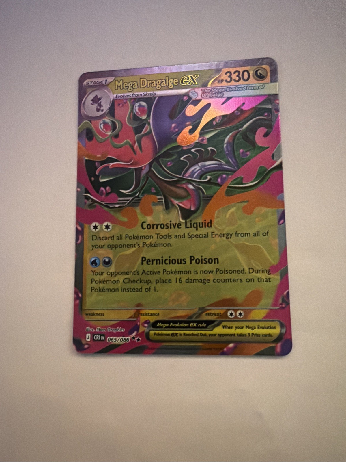 Mega Dragalge ex Double Rare 065/086 Pokémon Card - Chaos Rising