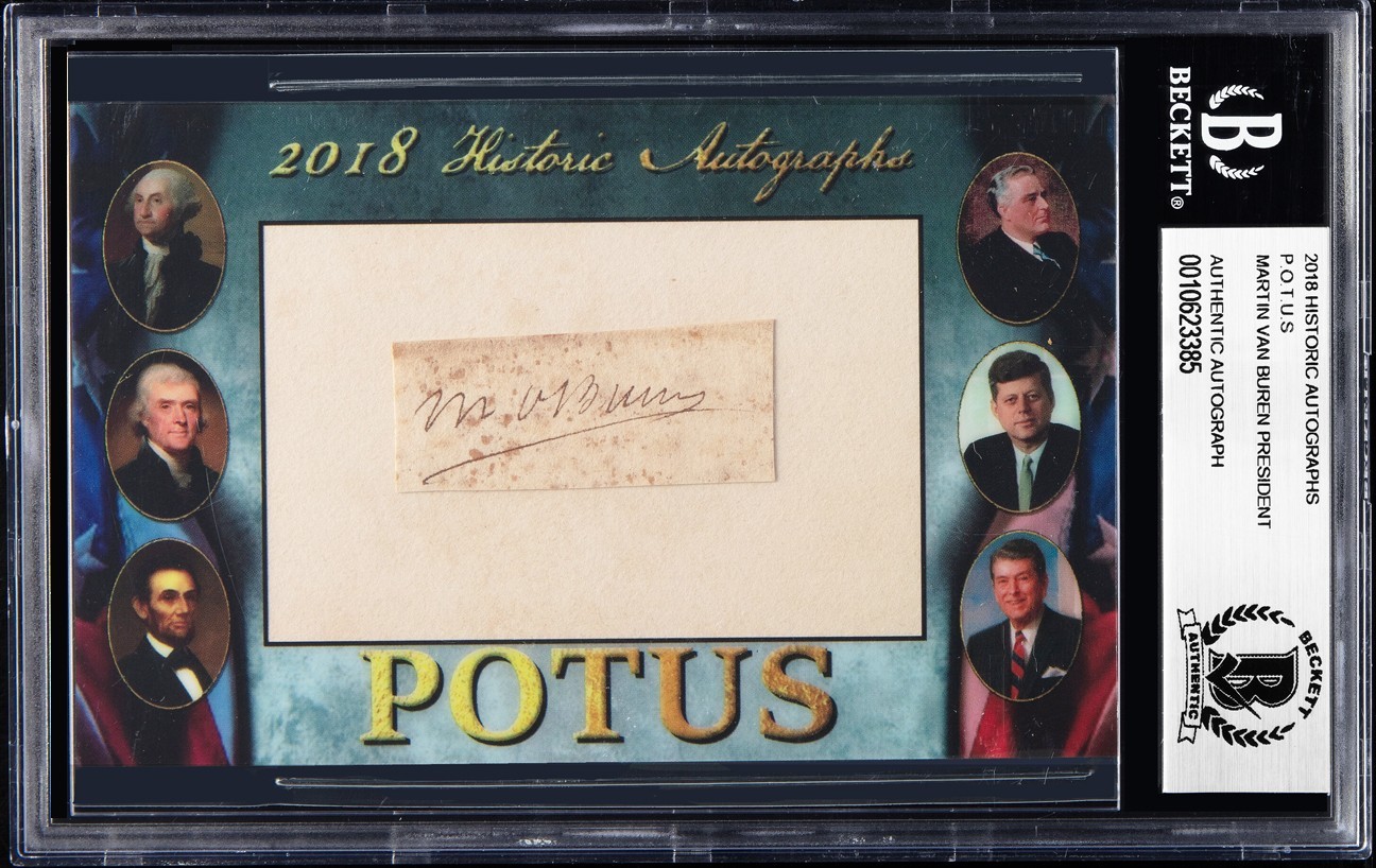 President Martin Van Buren Signed Cut 2018 POTUS Historic Autographs BAS