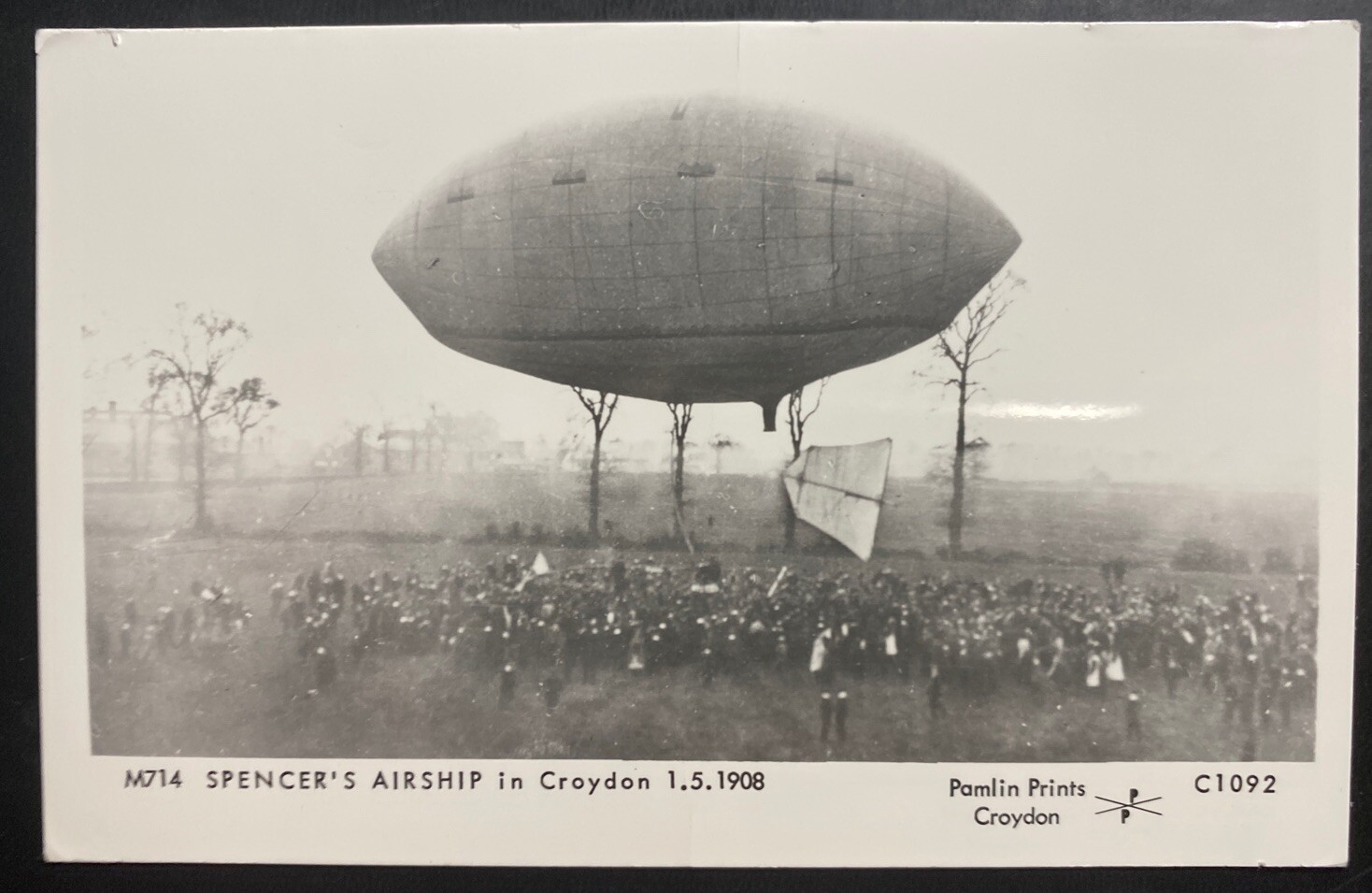 Mint England Real Picture Postcard Spencer Airship In Croydon 1908