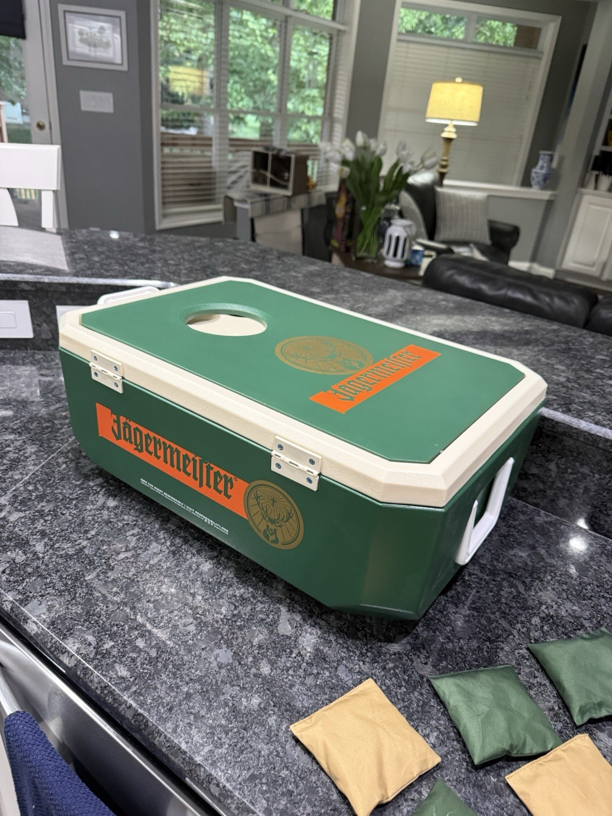 Rare Jagermeister Cooler w/ Cornhole Board Game , Handles And Logo NEW 