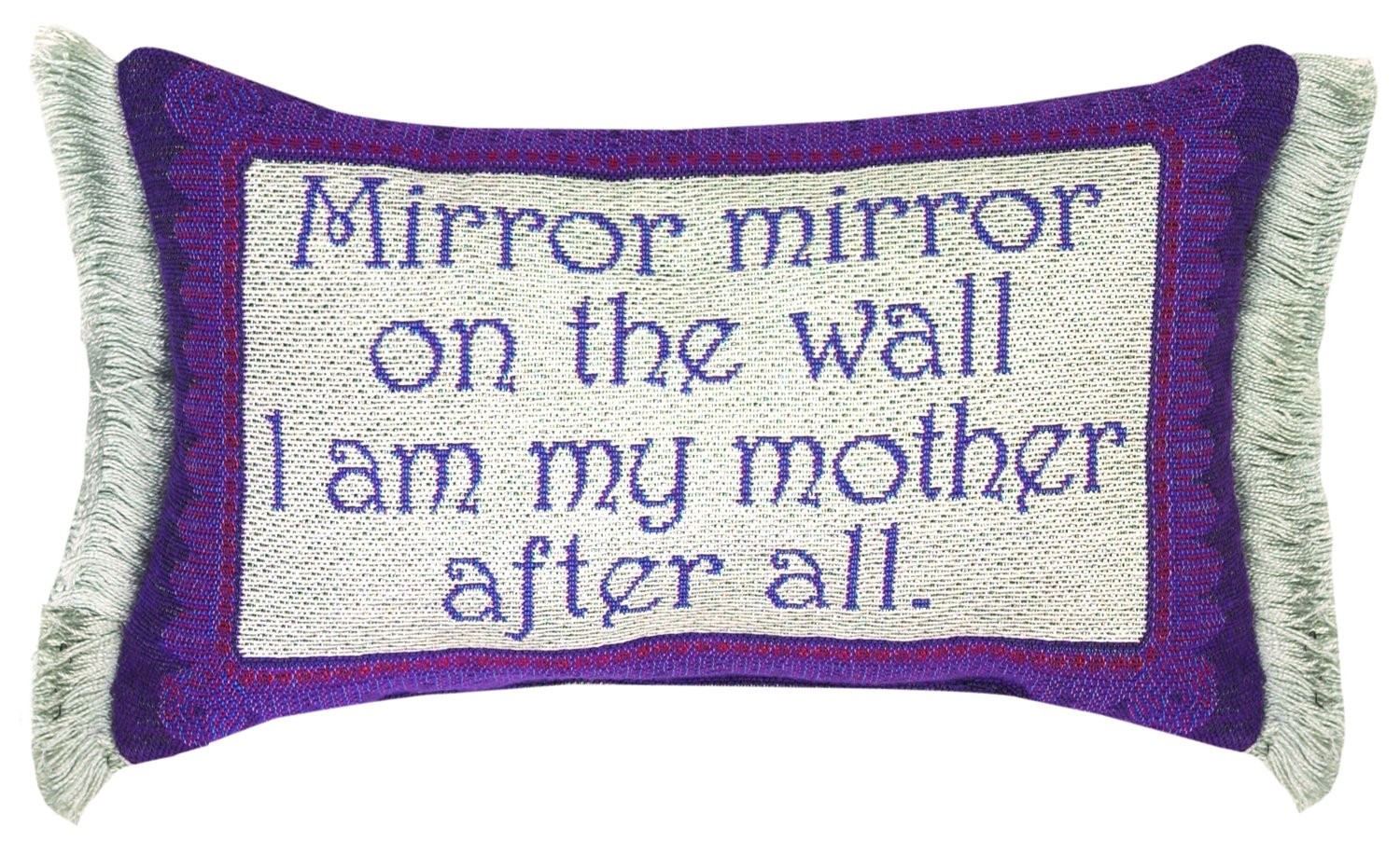 MWW Manual Word Throw Pillow,  Mirror Mirror Mother, 12.5 x 8.5\