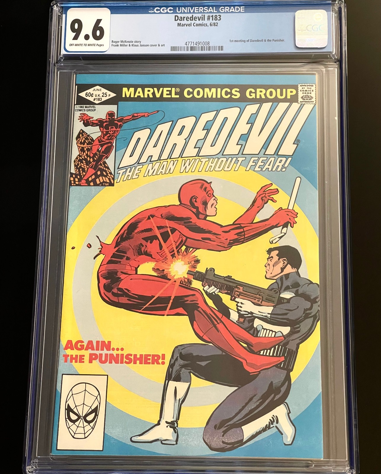DAREDEVIL #183 CGC 9.6 1ST DAREDEVIL VERSUS PUNISHER - ICONIC FRANK MILLER COVER