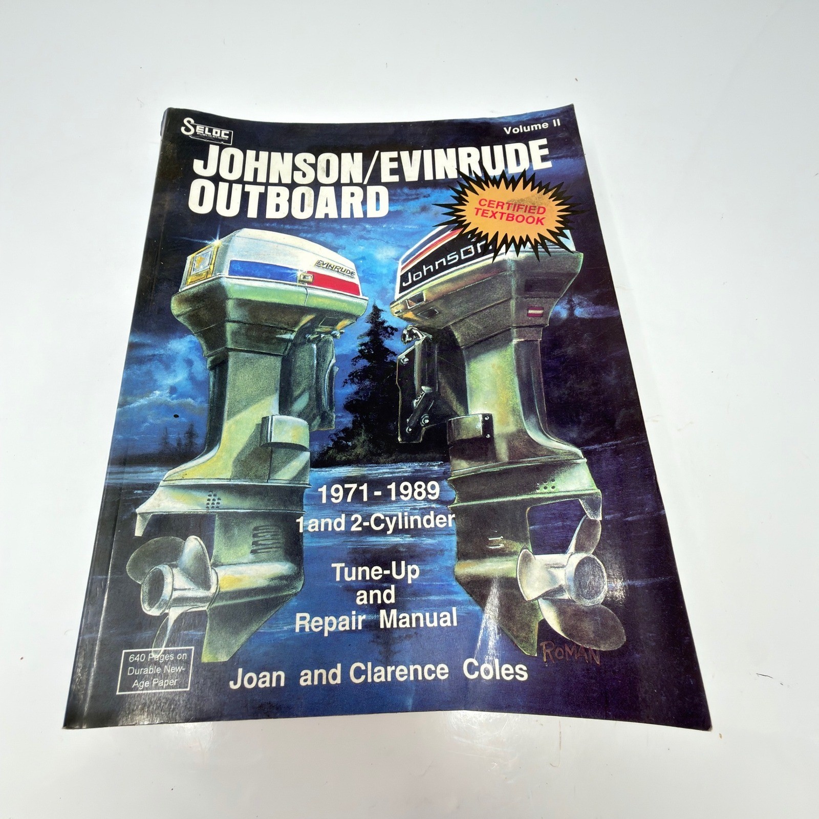 Seloc Johnson Evinrude Outboard Repair Manual 1971-1989 Blue White 1-2 Cylinder