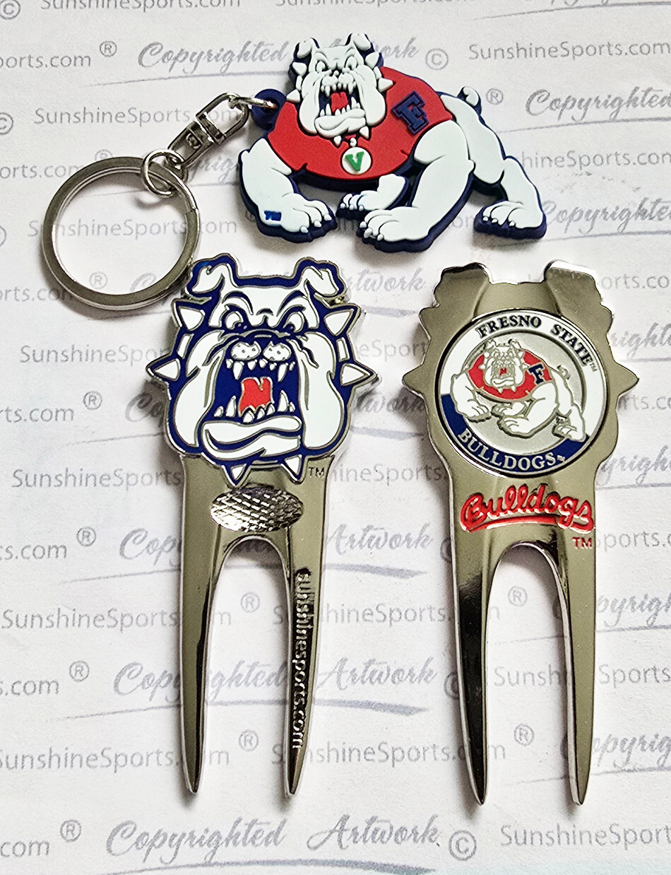 Fresno State Golf Divot Tool, NEW Fresno BULLDOGS ball marker,  FREE key chain