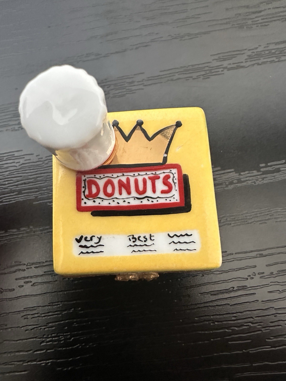  France Hand Painted DONUTS Trinket Box Gourmet Collection LIMOGES ceramic Mini 