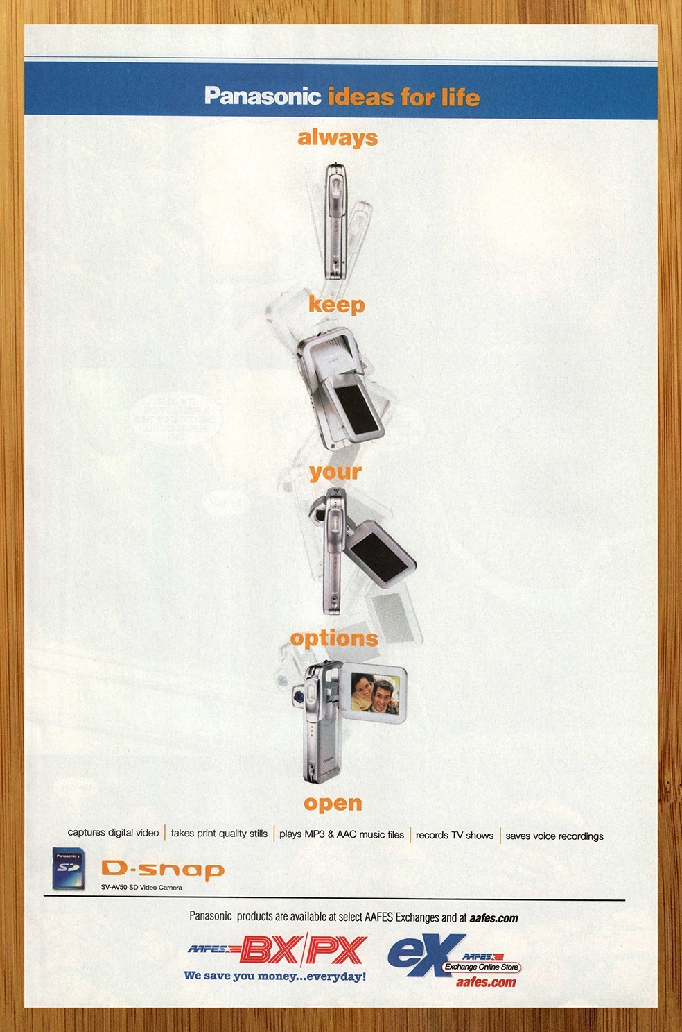 2004 Panasonic D-Snap Video Camera Vintage Print Ad/Poster Electronics Tech Art
