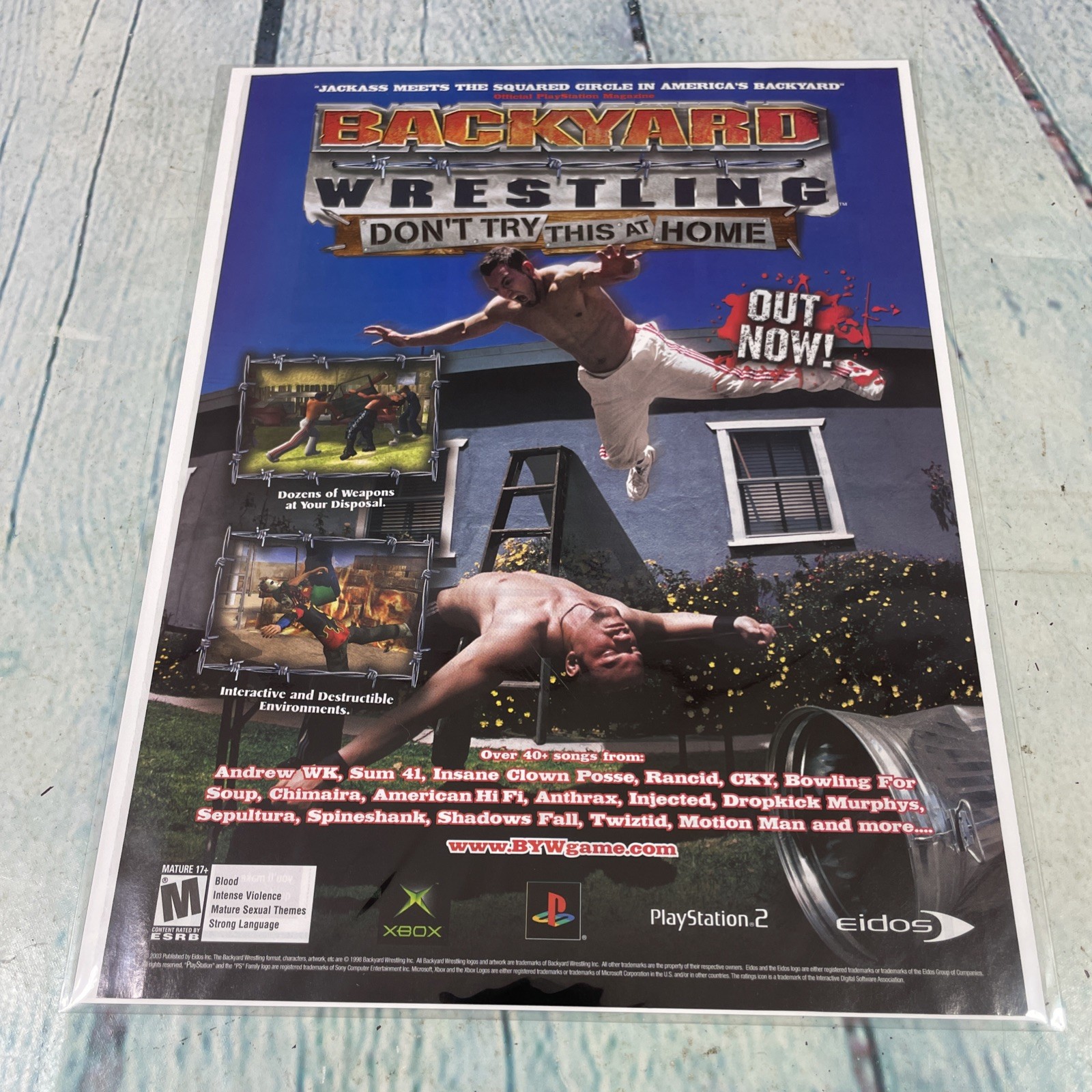 2003 Backyard Wrestling Video Game Vintage Print Ad/Poster Promo Art Magazine Pg