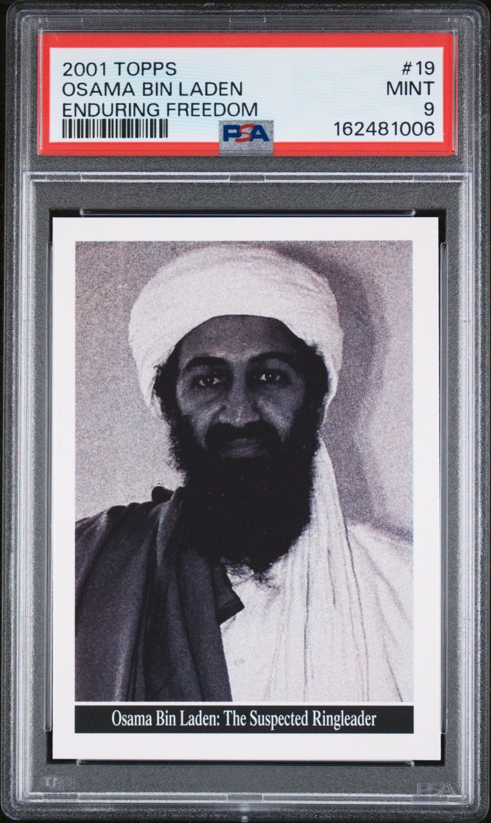 PSA 9 - 2001 Topps Enduring Freedom - Osama Bin Laden #19 (RC)
