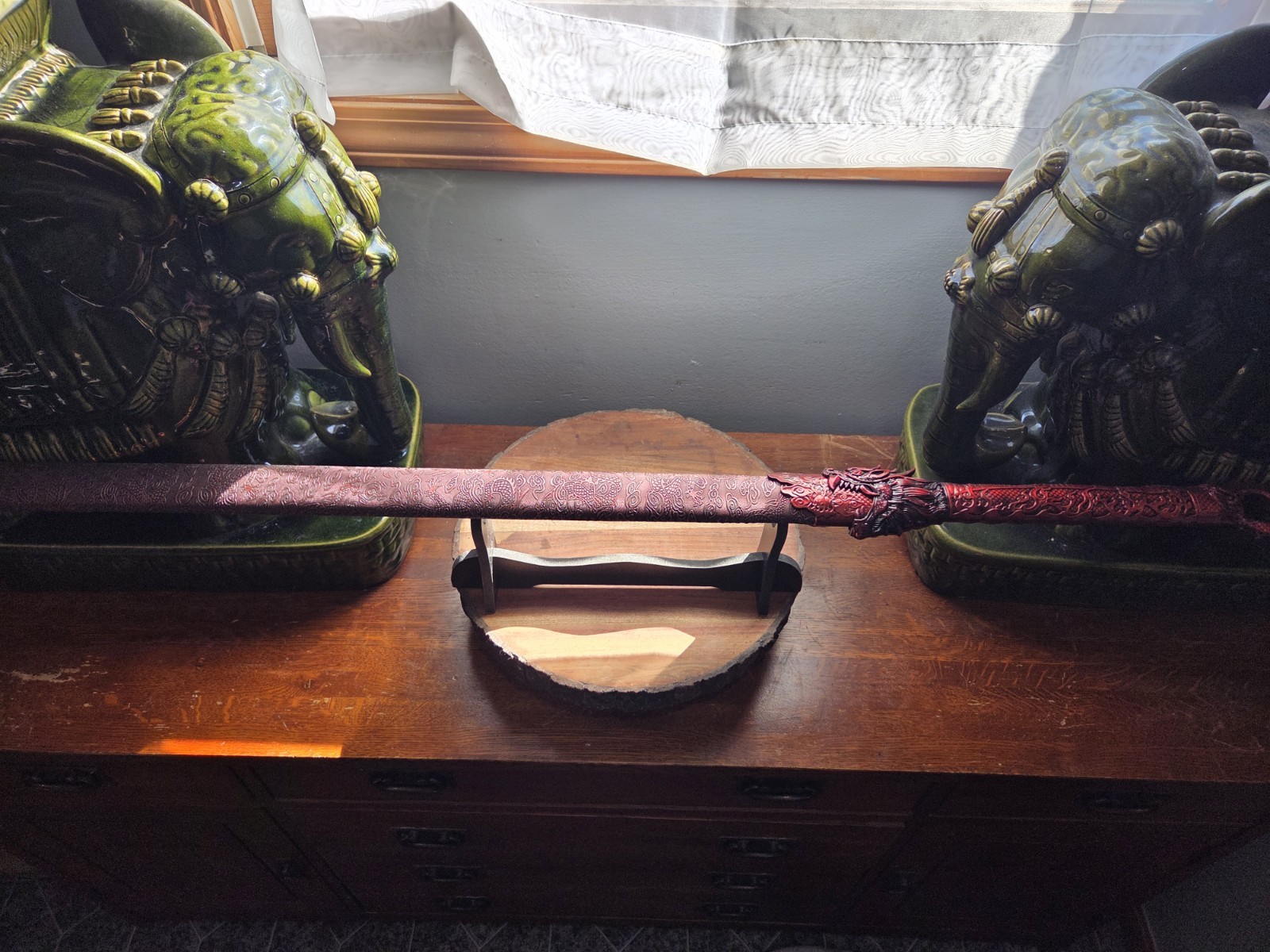 Heavy and Quality and Very Sharp Red Dragon sword