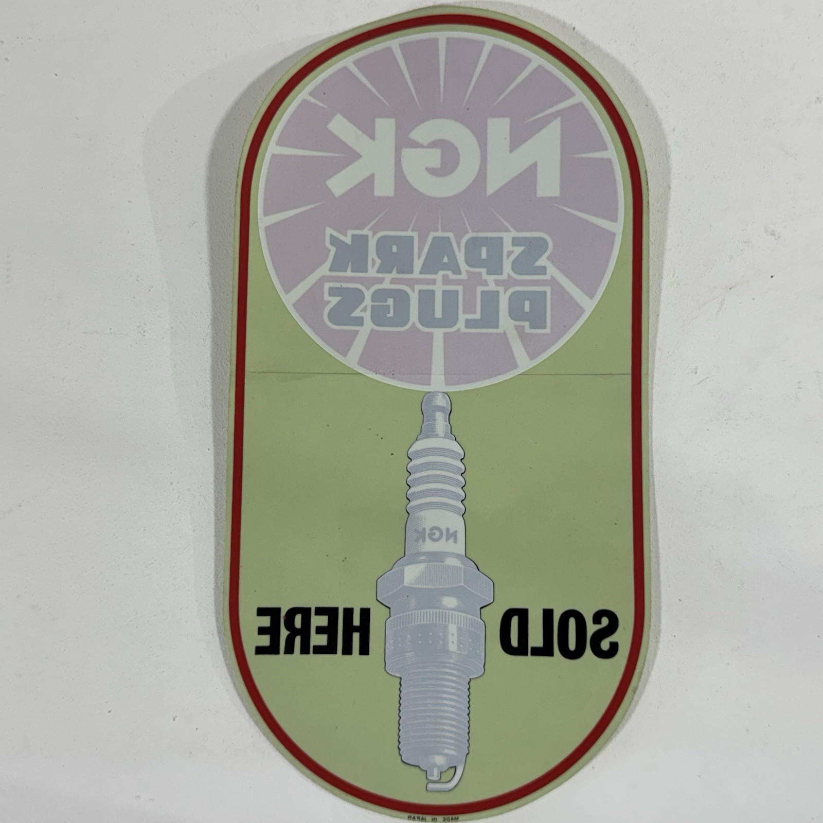 NGK Metal Spark Plug Advertising Sign \