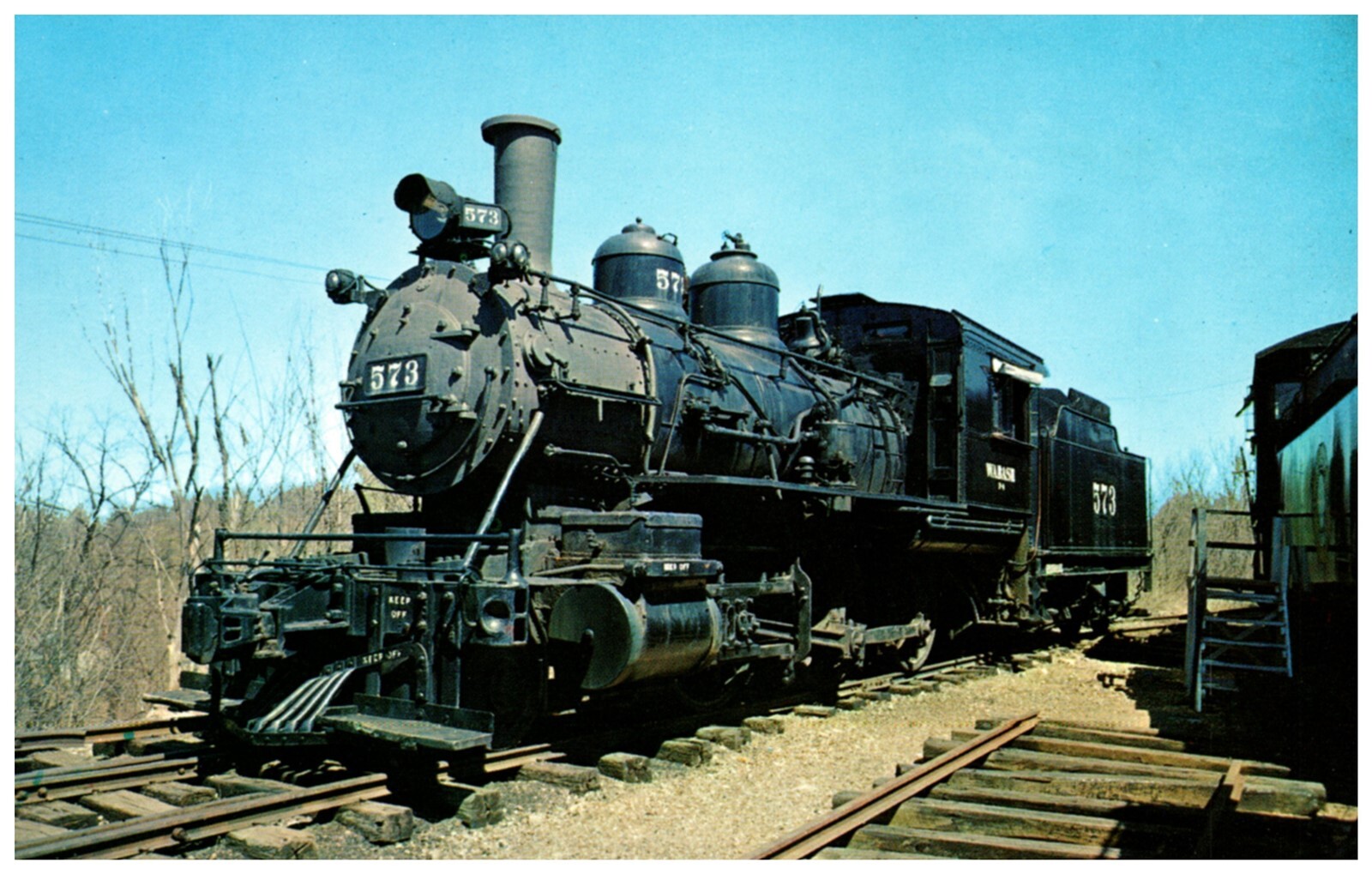 Wabash Steam Train #573 Rhode Island Locomotive Works 2-6-0 Mogul Vintage PC 