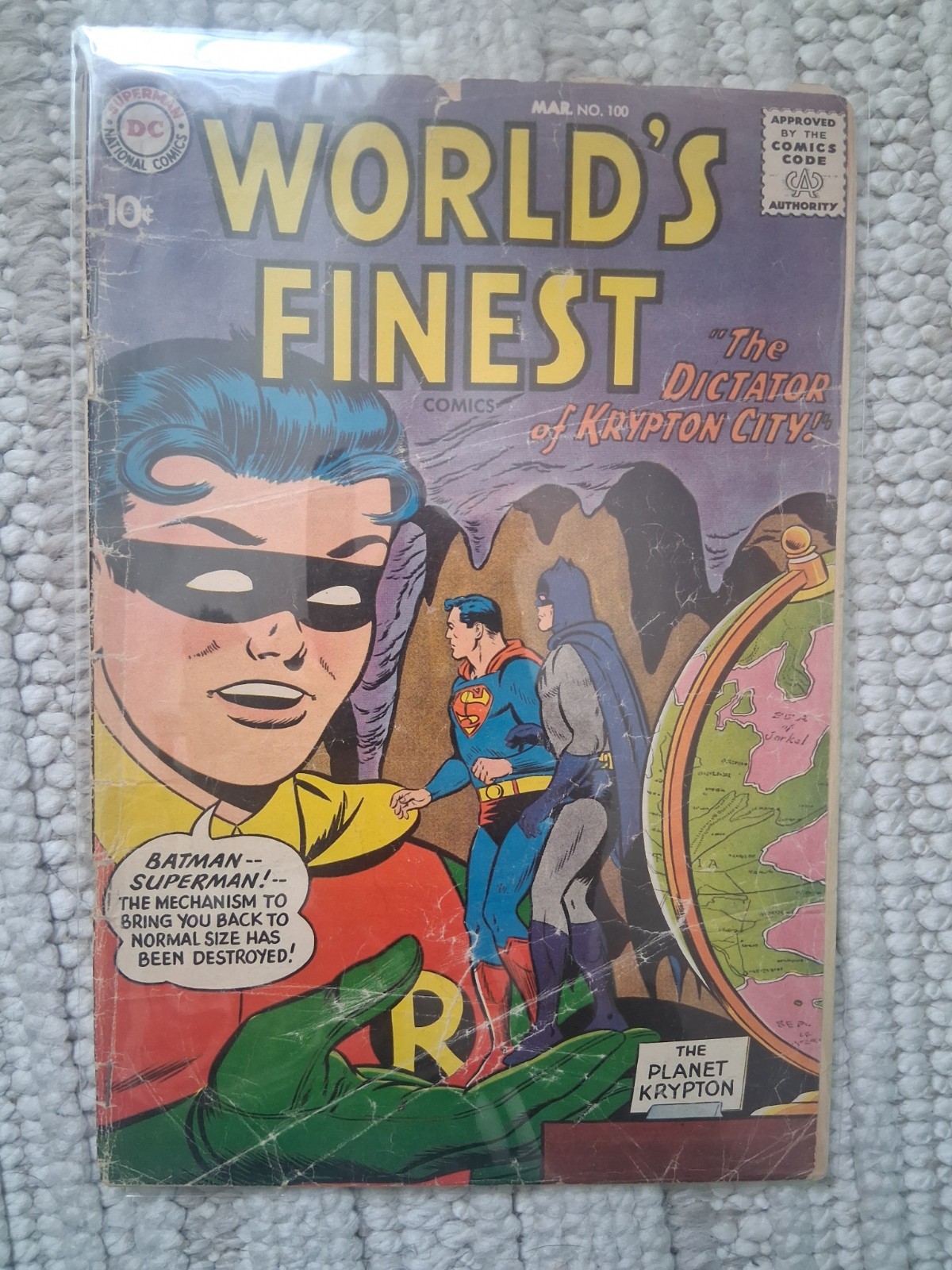 World\'s Finest Comics #100 Anniversary Issue Batman Superman DC Comic 1959 GD