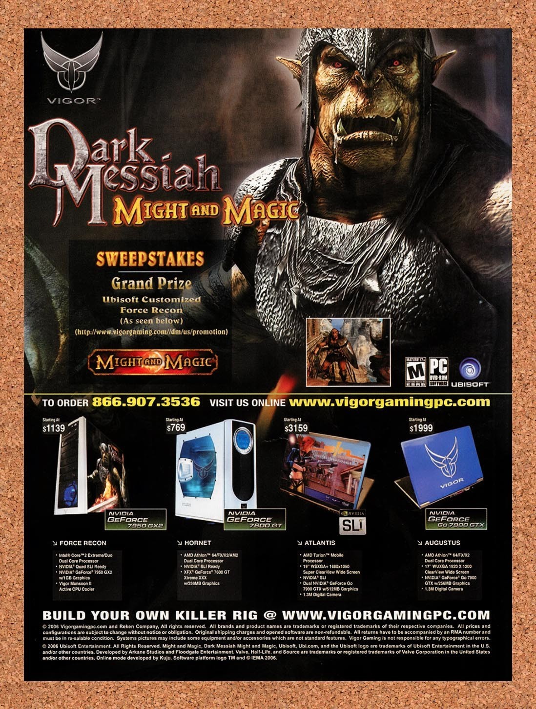 2006 Might And Magic Dark Messiah Vigor Sweepstakes Original Ad / Promo v5