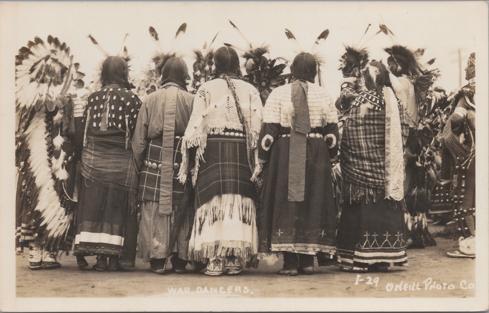 War Dancers RPPC Native American Indian Real Photo Postcard O\'Neill Photo Co