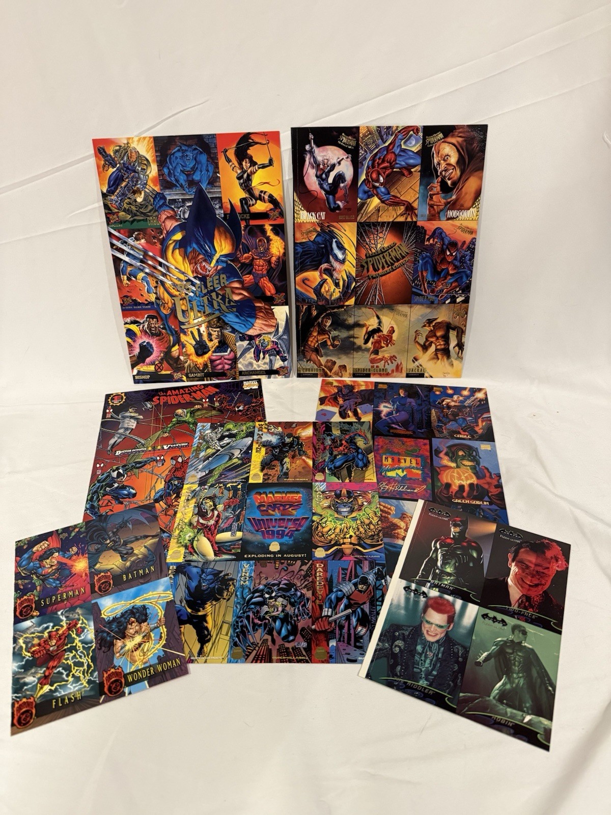 Vintage 1994 1995 Marvel Uncut Card Promo Sheet Lot X-Men Wolverine Spider-Man +