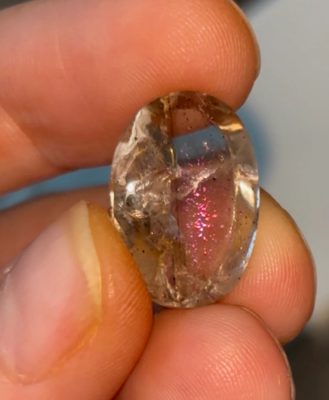 Rare Fiery Pink Covellite in Quartz – Gem-Quality Brazilian Specimen