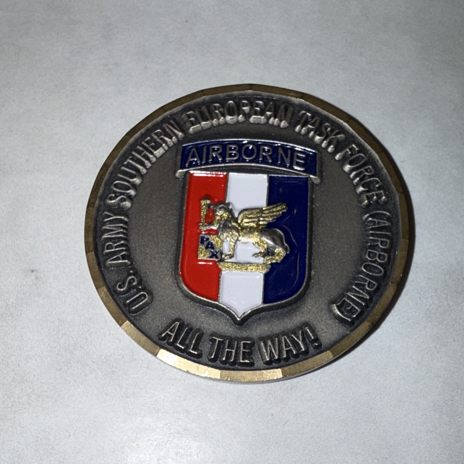 US Southern European Task Force Airborne Army Military Challenge Coin