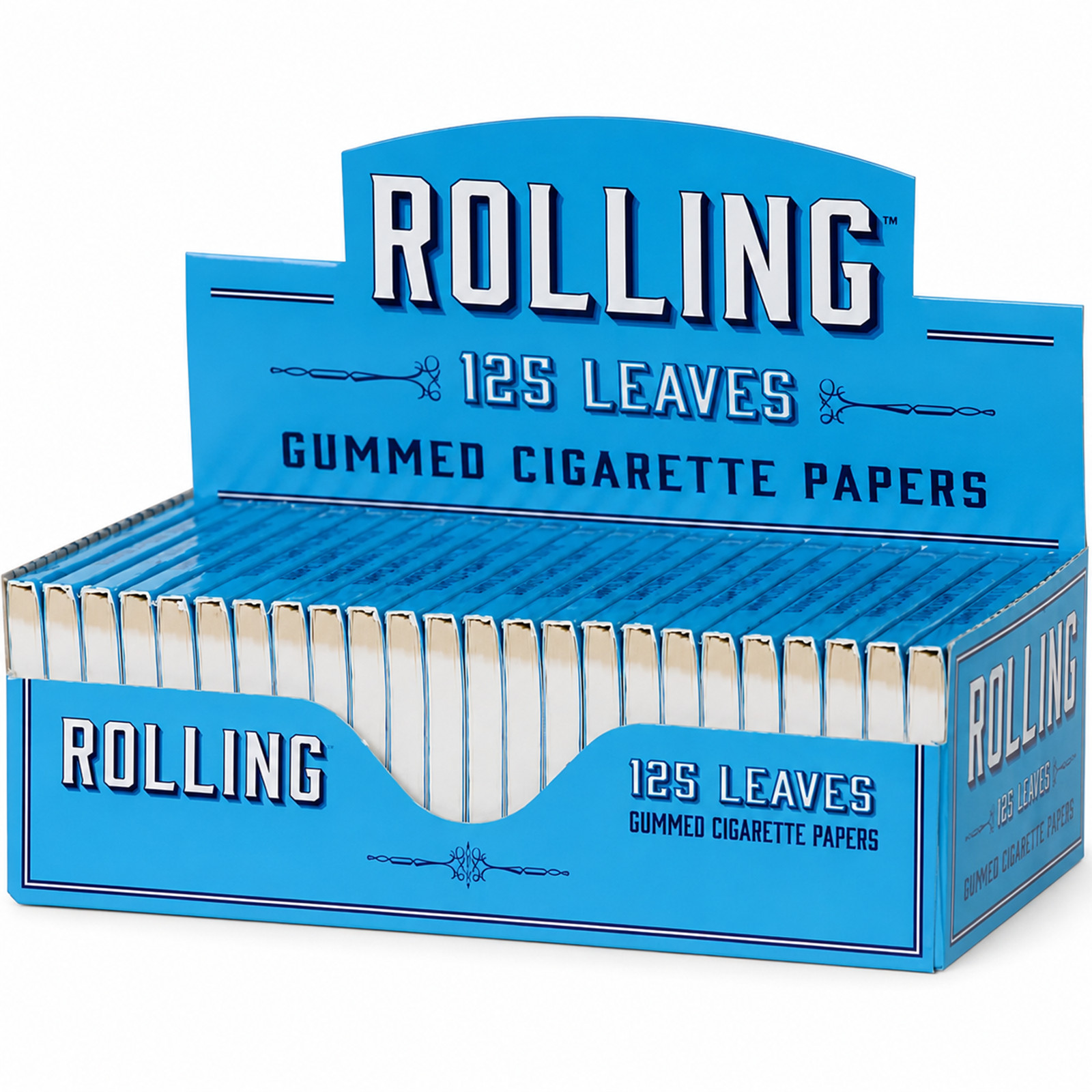 Rolling Brand Papers Box of 24 Booklets, 125 Leaves Each Gummed Cigarette Paper