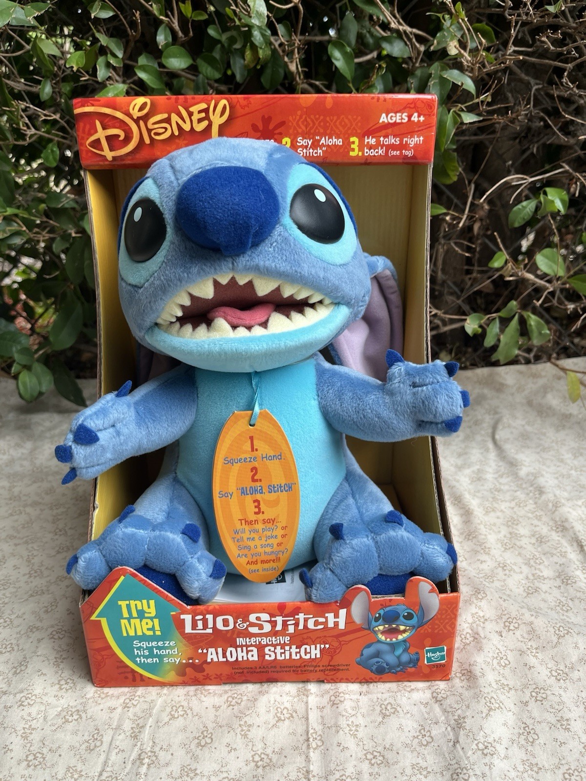 2002 Disney Lilo & Stitch Interactive ALOHA STITCH Plush • NIB • WORKS