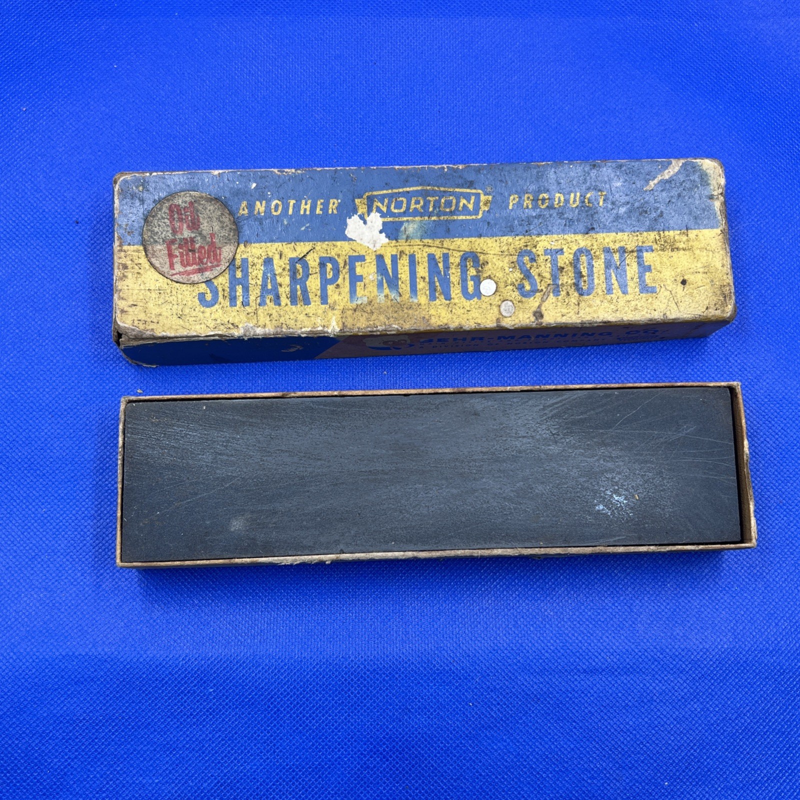 Vtg NORTON JB8 CRYSTOLON COMBINATION OIL BENCH STONE 8x2x1