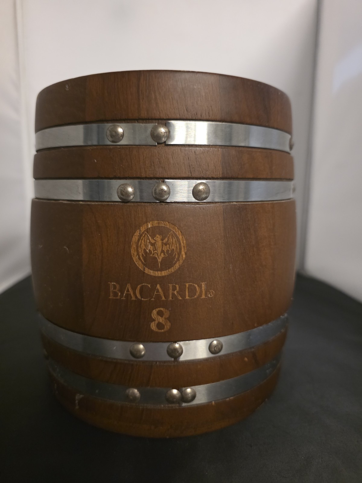 Rare 2014 Vintage Bacardi Rum Barrel Mini Ice Chest (Some Wear)