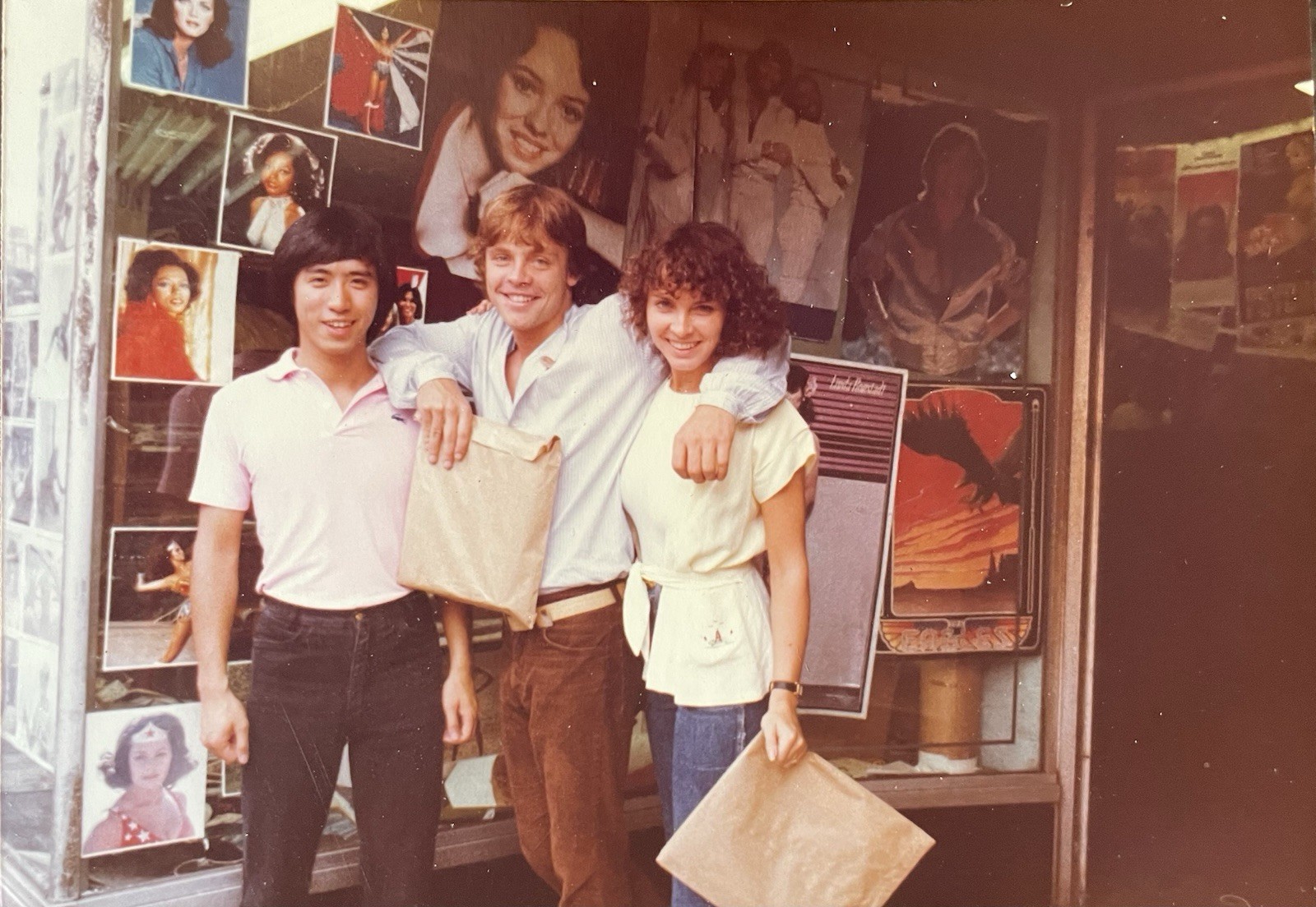 MARK HAMILL at Record Store Found Photo Candid 1980s Vintage Star Wars